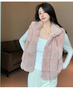 Abrigo <span class=keywords><strong>de</strong></span> piel sintética para mujer, chaleco <span class=keywords><strong>de</strong></span> <span class=keywords><strong>pelo</strong></span> <span class=keywords><strong>de</strong></span> <span class=keywords><strong>conejo</strong></span> falso <span class=keywords><strong>de</strong></span> lujo sin mangas, nueva chaqueta coreana, chaleco para mujer, chaqueta sin mangas justa - Product Image 3