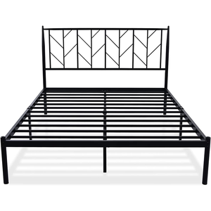Cabecera de Cama Moderna con Plataforma de Metal Negro para Sala de Estar o Apartamento, con Almacenamiento Debajo de la Cama - Product Image 6