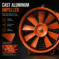 Ventilateur axial antidéflagrant portable de 8 à 20 pouces, souffleur de ventilation industriel, ventilateur d'évacuation pour tunnel et espace confiné avec flexible
