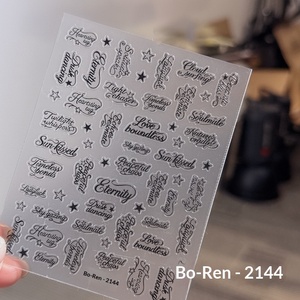 Pegatinas de Uñas con <span class=keywords><strong>Letras</strong></span> en Blanco y Negro, Calcomanías Elegantes Estilo Tatuaje, Finas y Duraderas, Suministros para Arte de Uñas DIY, Venta al Por Mayor, Personalizadas - Product Image 6