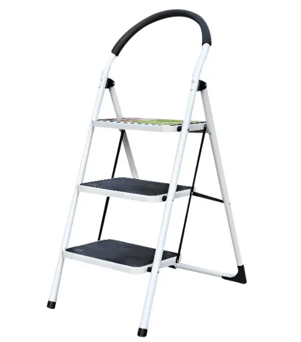 Three steps folding Ladder Household Steel Ladder Metal Folding Ladders with Handle