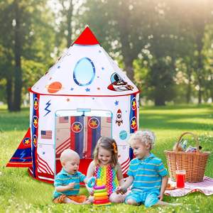 Effortless Setup Rocket Ship Play <b>Tent</b> <b>Kids</b> Play <b>Tents</b> Cute Space <b>Tent</b> Indoor Outdoor Spaceship with Wing - Product Image 6