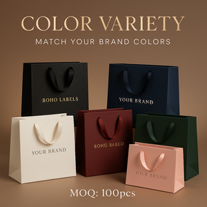 Sacs cadeaux cosmétiques en papier couché avec poignée en ruban personnalisée et logo en feuille <span class=keywords><strong>d</strong></span>'aluminium pour les campagnes de vente de coffrets cadeaux de maquillage - Product Image 3