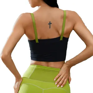 Women's Breathable Sports Bra Adjustable Straps Sweatproof Shockproof Padded Yoga Bra Sports Gym Running Fitness Workout Bra