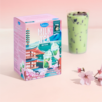 Thé au lait Matcha crémeux classique thé à bulles asiatique hypocalorique fromage cristal Boba boîte en carton emballage pour des ingrédients parfaits