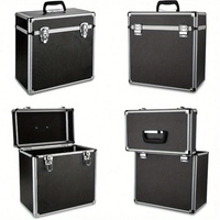 Boîte de rangement pour disques vinyles LP 12 pouces, boîte de rangement robuste pour disques vinyles, boîte verrouillable, boîte à outils, étui de transport