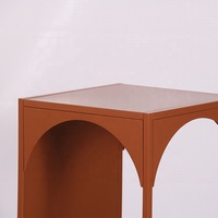 Mesa Auxiliar Moderna de Metal con Forma de Cubo, Estante de Almacenamiento Metálico, Mesa de Centro para Sala de Estar, Sofá, Multifuncional y Decorativa