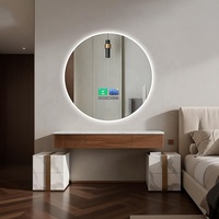Miroir intelligent Android rond OEM ODM avec écran tactile de 7 pouces, étanche IPX4, anti-buée pour hôtel