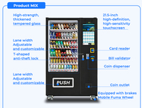 Distributeur automatique de snacks commerciaux, distributeur automatique de nourriture et de boissons, machine de vente au détail intelligente combinée, distributeur automatique réfrigéré