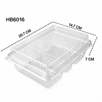 Boîte à emporter personnalisée haut de gamme en plastique PET transparent avec couvercle à charnière pour brownies, emballage alimentaire pour pâtisserie, conteneur pour dessert