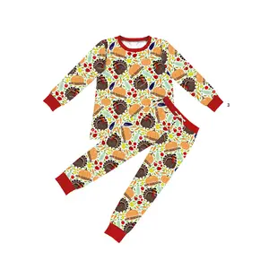 Осенняя пижама из искусственного меха с длинными рукавами, одежда для маленьких мальчиков и девочек, комплект из 2 предметов, Детская Пижама