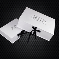 Boîte cadeau pliante blanche personnalisée avec ruban noir pour cadeaux de détail, impression de logo personnalisée, OEM ODM, vente en gros