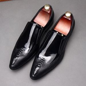 Chaussures habillées en cuir pour hommes, style européen, à bout pointu, à enfiler, pour l'automne, petite taille 35 - Product Image 2