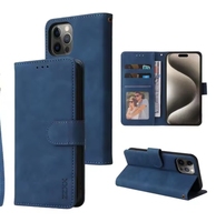 Étui en cuir à rabat magnétique avec porte-cartes pour iPhone 15 Pro Max 14 Plus 13 Mini 12 11 X XS XR SE 2022 8 7 6s