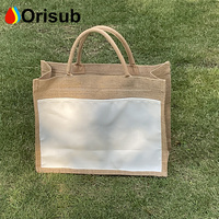 Sacs réutilisables en toile de jute avec logo personnalisé, sac d'épicerie à sublimation vierge, grands sacs de plage pour femmes