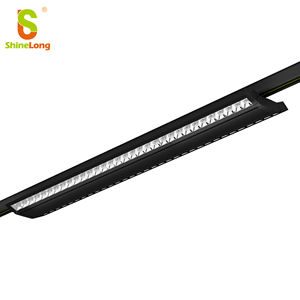 White <b>LED</b> Twin Tube Track Linear Trunking <b>Light</b> UGR>22 4/6-<b>Wire</b> 3-Circuit Adapter Aluminum Housing Supermarket Use 5-Year - Product Image 1