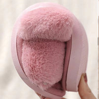 Hiver Mode Dames Peluche Fluffy Fond Doux Intérieur Maison Peluche Ouvert TPR Chaussures Croisées Chaudes Glissades Pantoufles pour Femmes