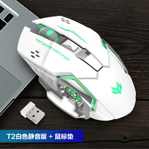 เมาส์ไร้สาย Topone T2 สีเงิน แบบเงียบ 6 ปุ่ม 2.4G ออปติคอล USB สำหรับใช้ในบ้านและสำนักงาน - Product Image 2