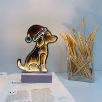 Mignon Chien Forme 3D Infinity Miroir Néon LED Veilleuse PVC Table Enseigne Au Néon Lumières Pour La Décoration Intérieure