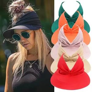 Nouveau Chapeau de Plage d'Été Tendance pour Femme, Visière Anti-UV, Chapeau de Soleil Élastique à Dessus Creux, Casquette Décontractée - Product Image 1