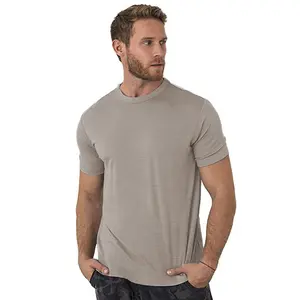 Camiseta de manga corta personalizada para hombre, camisa de tela de bambú, precio barato, 2022