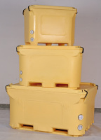 Caisses à poisson en plastique robustes, isolées, à double paroi, étanches, en HDPE, rotomoulées, 1000L, pour la pêche/la pisciculture/l'alimentation