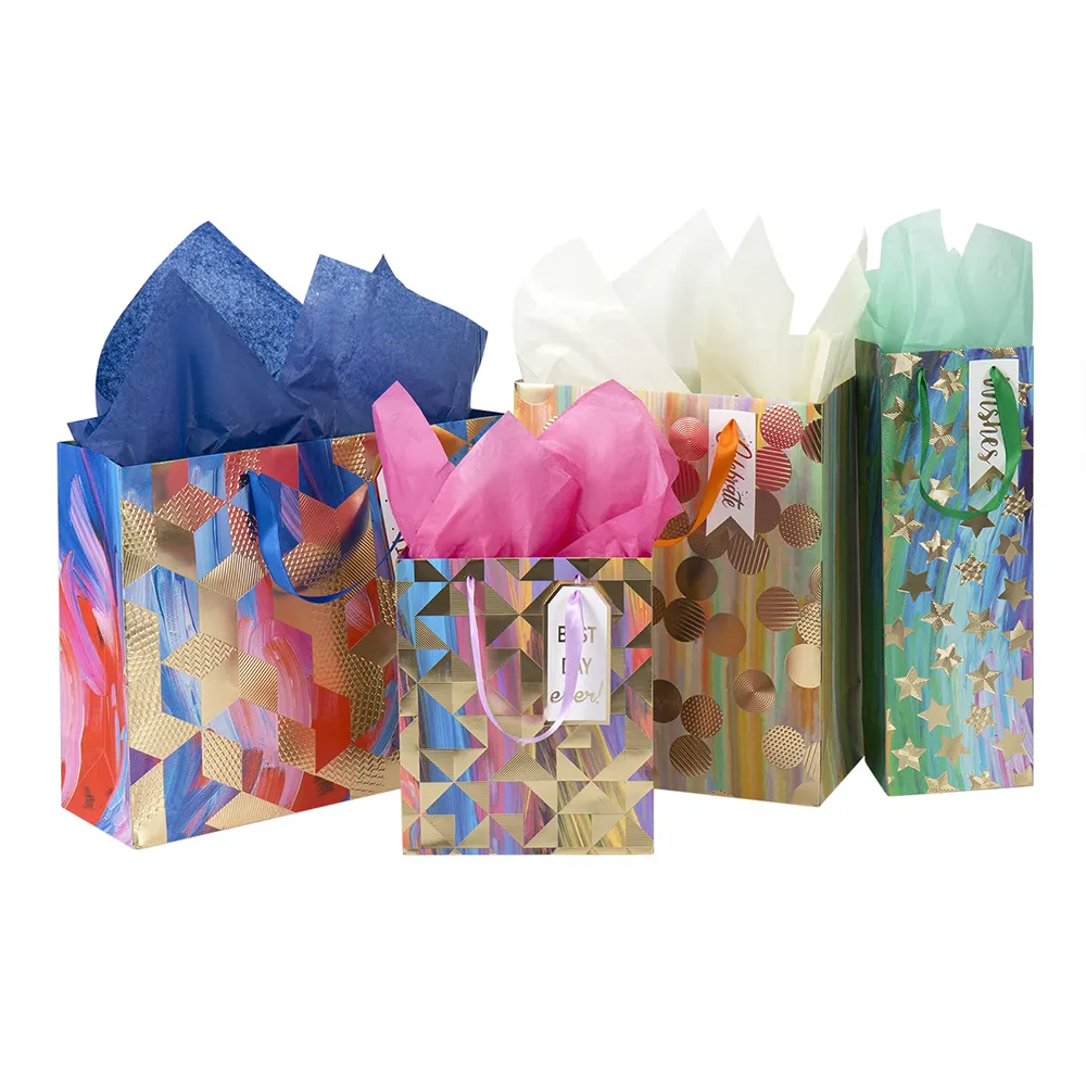 New Design Wedding Birthday Party Gift Tote Bags Candy Jewelry Packaging Gift Paper Bags With Handle
