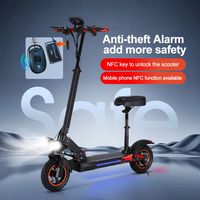 Scooter Eléctrico Todoterreno de 10 Pulgadas a Precio Económico de China, Scooter Eléctrico para Adultos con Control Remoto por Teléfono, NFC, Bluetooth y Música