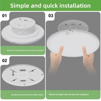 Plafonnier rechargeable à détecteur de mouvement avec télécommande, lumière de placard sans fil, 3 températures de couleur et RGB pour douche, abri, couloir