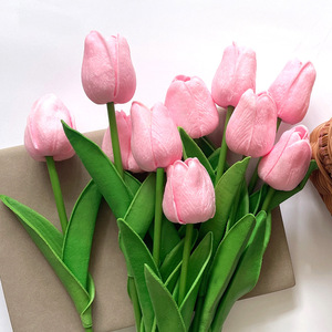 Flores de Tulipán Artificiales Ecológicas de Alta Calidad, Material PU, 33 cm, Ideales para Graduación, San Valentín, Año Nuevo - Product Image 1