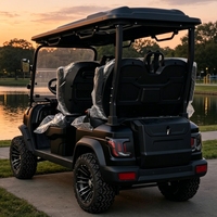 Voiturette de golf électrique tout-terrain 72V au lithium, 4 places, surélevée et personnalisée, homologuée pour la route, pour terrains de golf et complexes hôteliers