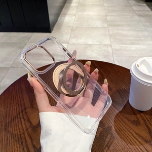 Luxury Transparent <strong>360</strong> <strong>Degree</strong> <strong>Rotating</strong> Magnetic TPU <strong>Stand</strong> Phone Covers <strong>case</strong> for iPhone 17 16 15 14 Pro Max - Product Image 2