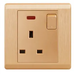 Sockets And Switches New Style Fashion Designer Wall Switch And Socket Electrical Outlet Spray Painting Gold Brushed Nickle/electrical Accessories PC