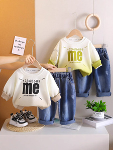 Vente en gros d'ensembles de vêtements pour enfants 2025 d'ensembles de vêtements chauds pour jeunes garçons d'automne ensembles de vêtements en coton et à la <span class=keywords><strong>mode</strong></span> pour garçons - Product Image 3