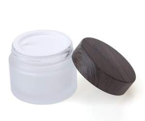 En Existencia, Venta al por Mayor, Frascos de Crema Facial Negros Mate de 5/10/15/20/30/50G, Frascos de Vidrio de 1, 2 y 4 Onzas con Tapa de Plástico con Aspecto de Madera - Product Image 4