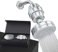 Pommeau de douche fixe moderne à 15 jets haute pression, écologique, chromé, pour accessoires de robinetterie de salle de bain, élimine le chlore