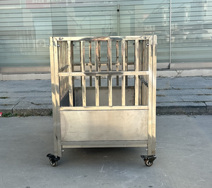 กรงสุนัขและแมวทำจากสแตนเลสกล่องพลาสติกแบบเรียบง่ายสไตล์คลาสสิกระบายอากาศได้ดีดีไซน์ใหม่ - Product Image 5