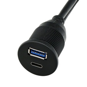 สายต่อขยายแบบกันน้ำ USB 3.0 แบบสองพอร์ต Type-C ชาย-หญิง สำหรับแผงหน้าปัดรถยนต์ เรือ RV - Product Image 3