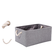 Boîte de rangement de luxe rectangulaire grise en tissu tressé avec éclairage LED, présentoir à bijoux, cadeau, écologique, pliable, fait main