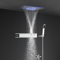 Nouvelle colonne de douche thermostatique à affichage numérique LED, effet pluie et cascade, 600*330mm, pour salle de bain