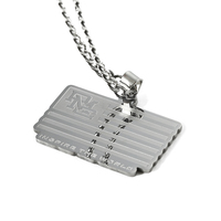 Collier avec pendentif personnalisé en acier inoxydable, gravure de logo, breloque, cadeau, bijoux de mode