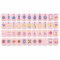 Tuiles en acrylique rose de la ligne Candy Pop Mahjong avec motif en relief, ensemble de 166 pièces, personnalisable, prêt pour l'OEM