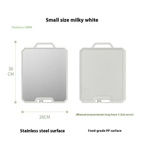 Tagliere multifunzione in acciaio inossidabile biadesivo bianco latte - Product Image 6