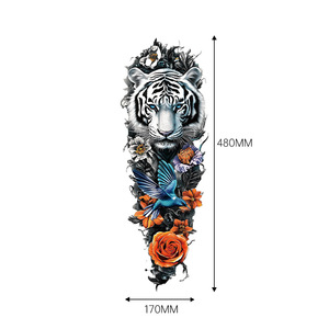 Tatuaje Temporal de Brazo Completo Estilo Europeo Americano, Diseño Floral, Resistente al Agua, Larga Duración, Impresión por Transferencia de Agua, Personalizable - Product Image 2