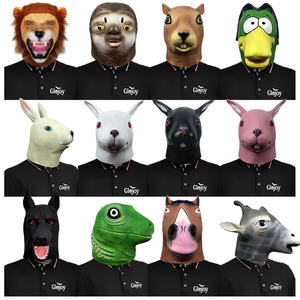 Masques en latex de tête d'animal de styles variés, accessoires amusants pour fête costumée d'Halloween, vente en gros, logo personnalisé - Product Image 4