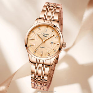 <span class=keywords><strong>Montre</strong></span> pour femme en alliage <span class=keywords><strong>Cristiano</strong></span> Allen, étanche 3 BAR, mouvement à quartz, cadran avec calendrier, bracelet en acier inoxydable, cadran à aiguilles, 32 mm, tendance - Product Image 1