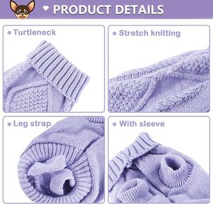 Ropa Personalizada para Perros: Suéteres Cálidos de Punto Trenzado para Cachorros Pequeños, Gatos y Mascotas - Product Image 5