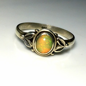 Anillo de piedras preciosas de plata de ley 92,5 de ópalo etíope, regalo de boda/aniversario Natural de buena calidad para mujer, precio al por mayor por - Product Image 1