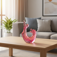 Figurine de dragon en cristal faite à la main, design unique, décoration artistique pour la maison, cadeau de collection exquis pour un ami