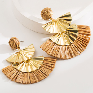 Pendientes de Rafia Estilo Boho con Borlas en Capas, Pendientes Largos Étnicos Vintage Multicolores, Joyería para Mujer para Vacaciones de Verano - Product Image 3